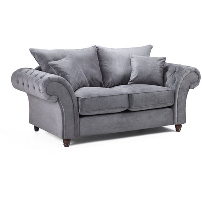 Windsor Soft Textured Grey 2 & 3 Seater Sofa Set