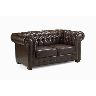 Chesterfield 2 & 3 Seater Leather Sofa Set