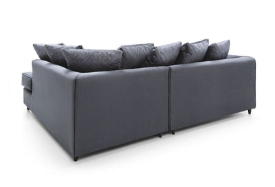 Chicago Velvet Corner Sofa - Silver Blue