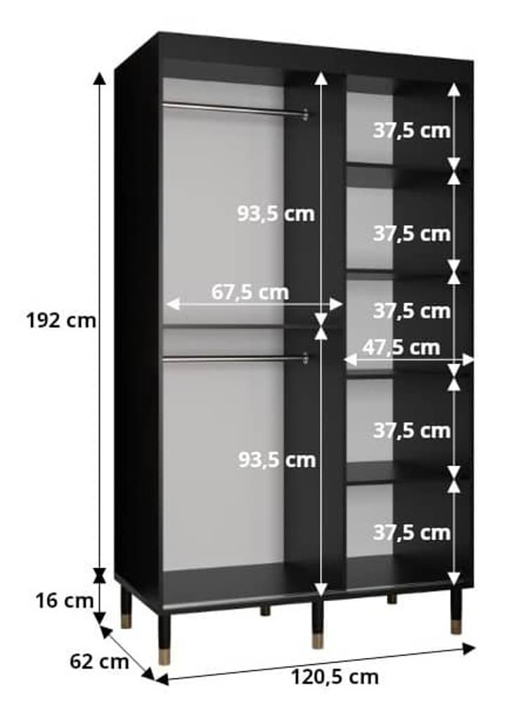 Monaco I Sliding Door Wardrobe 120cm