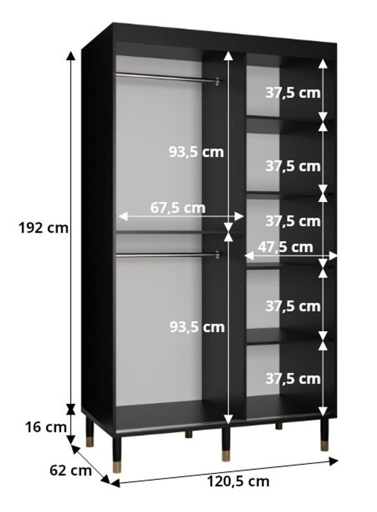 Avesta II Sliding Door Wardrobe 120cm