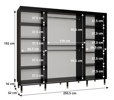 Bergen I Sliding Door Wardrobe 250cm