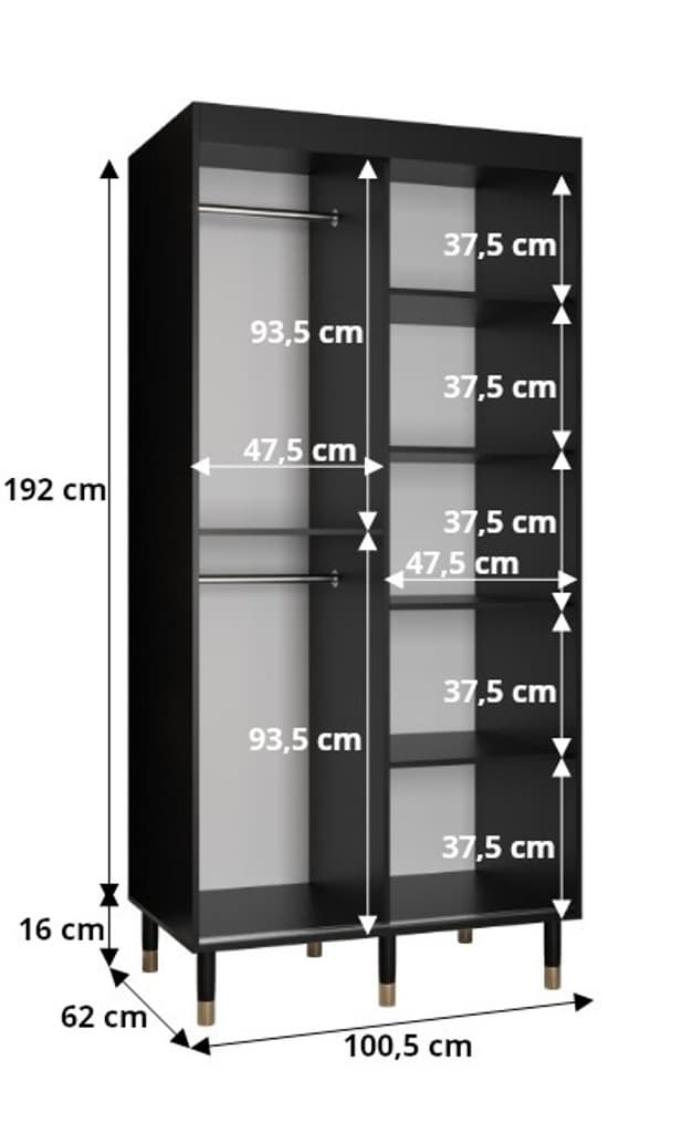 Tromso II Sliding Door Wardrobe 100cm