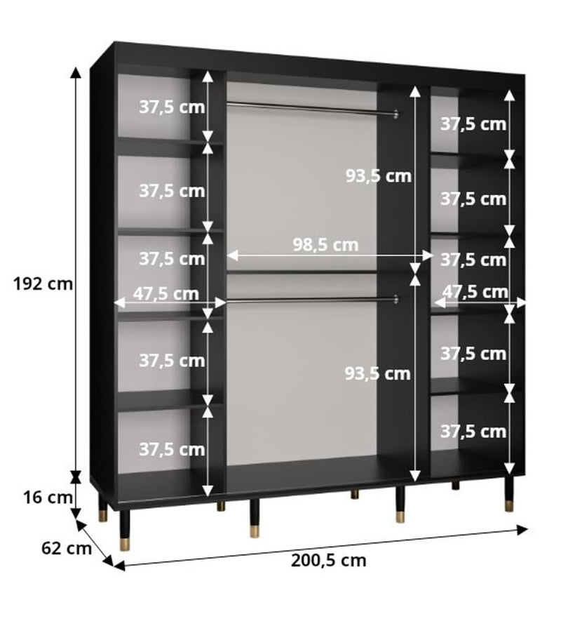 Bergen I Sliding Door Wardrobe 200cm