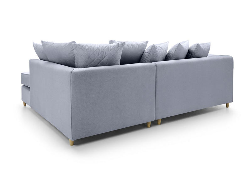 Chic Velvet Corner Sofa - Light Grey