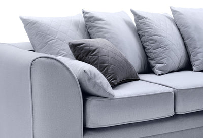 Chicago Velvet Corner Sofa - Silver Blue