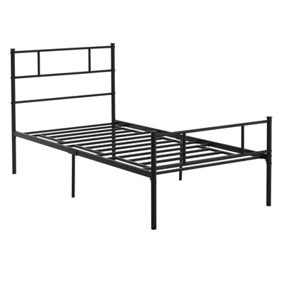 Single Metal Bed Frame Solid Bedstead Base