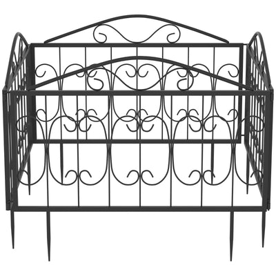 Outsunny 224cm Metal Decorative Garden Fence