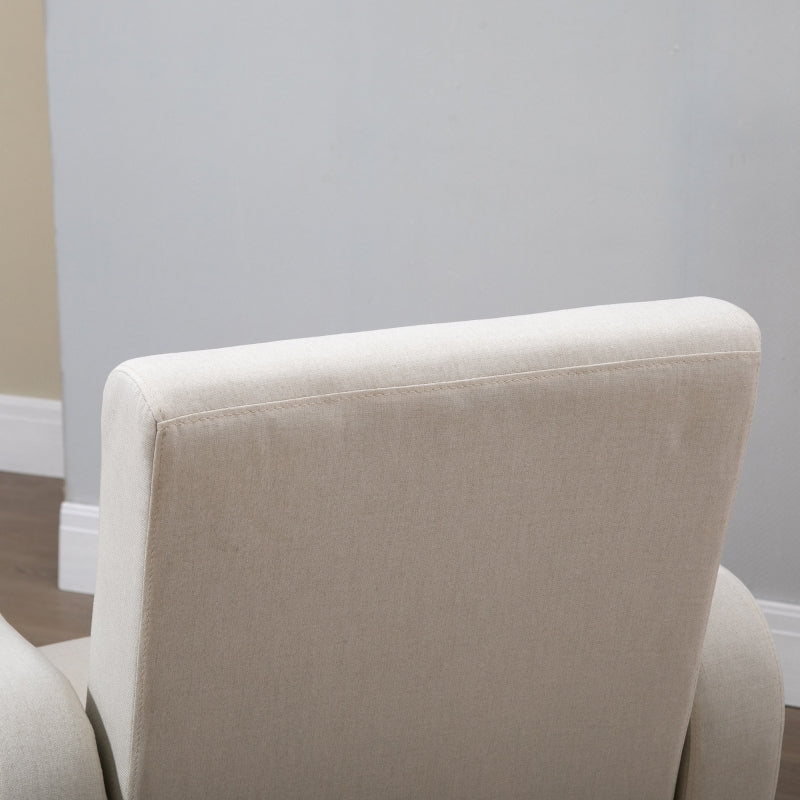 Accent Chair, Linen-Touch Armchair, Cream