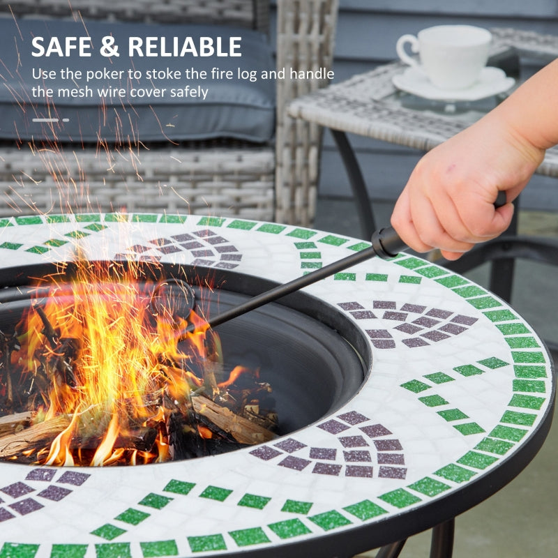 3-in-1 68cm Outdoor Fire Pit, Garden Table