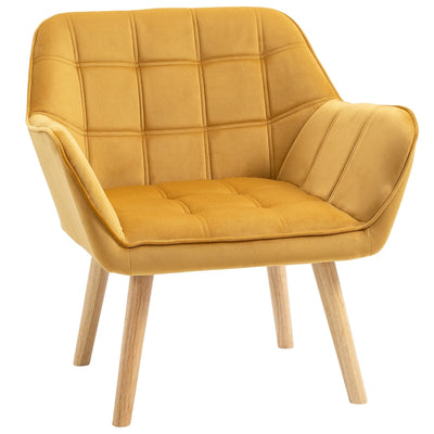 Armchair Accent Wide Arms , Yellow