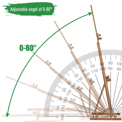 Vinsetto H-Frame Wooden Studio Easel Height Adjustable with Canvas Holder and Pencil Case for Display, Exhibition, Drawing, Painting