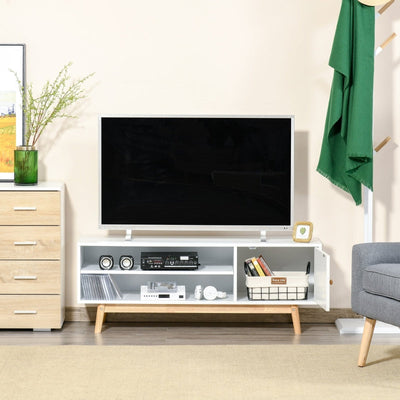 Wooden Base Longline TV Stand, With Side Cabinet