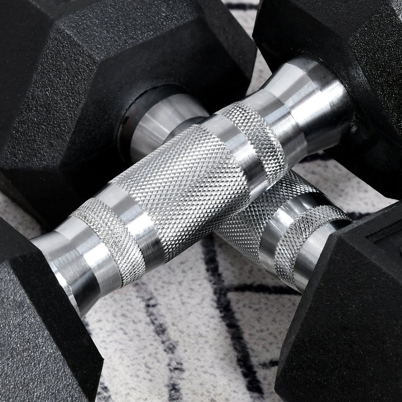 HOMCOM Hex Dumbbells Set Rubber Dumbbells Weight Lifting Equipment Fitness Home Gym