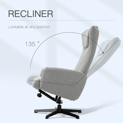 Recliner And Ottoman , Light Grey