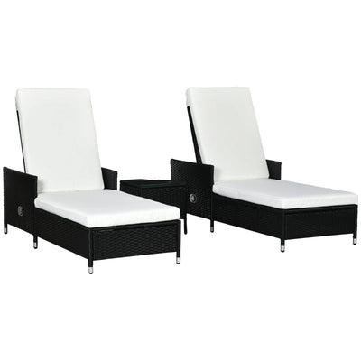 Three-Piece Rattan Lounger And Table Set