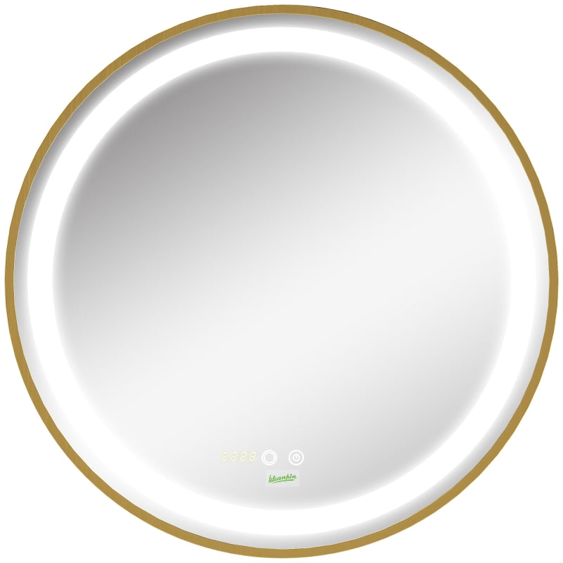 Round Illuminated Bathroom Mirrors Dimmable LED