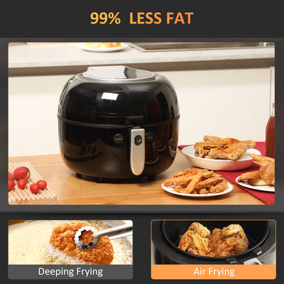 HOMCOM 7L Digital Air Fryer Oven with Air Fry, Roast, Broil, Bake, Dehydrate, 7 Presets, Rapid Air Circulation, 60-Minute Timer and Non-stick Basket