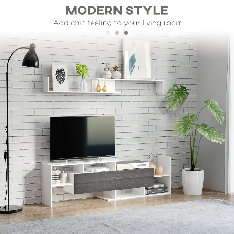 TV Unit With Storage -White Grey