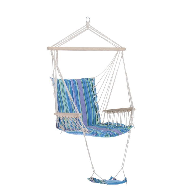 Outdoor Hammock Hanging Rope Chair - (Blue)