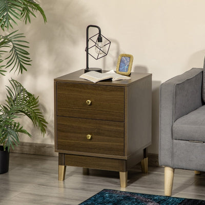 Two-Drawer Bedside Table, With Gold-Tone Accents