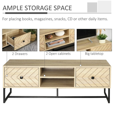 Chevron Four-Compartment TV Stand