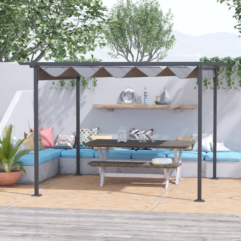 Metal Pergola Gazebo Awning - Grey