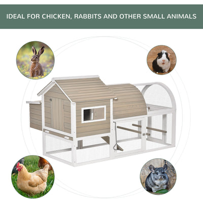 Wooden Chicken Coop Outdoor Hen House, Removable Tray Nesting Box Grey