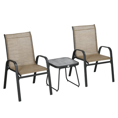 3 PCs Outdoot Bistro Set - Brown