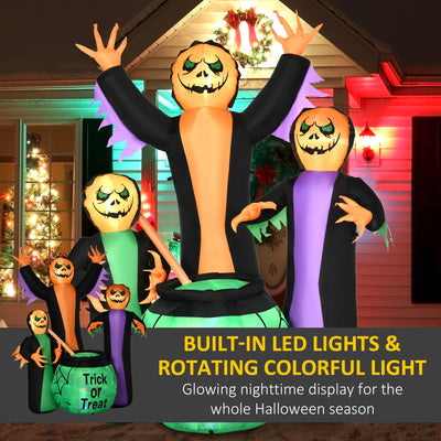 HOMCOM Next Day Delivery 8ft Giant LED Light Outdoor Inflatable Halloween Yard Inflatable Halloween Three Witch and Magical Potions