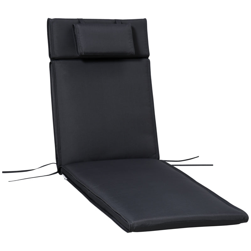 Garden Lounger Cushion Replacement- Black