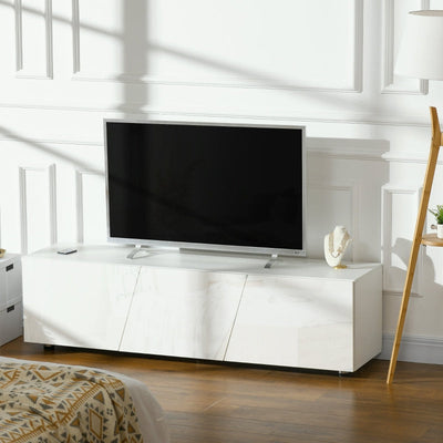 Mueble de TV de alto brillo, color blanco 