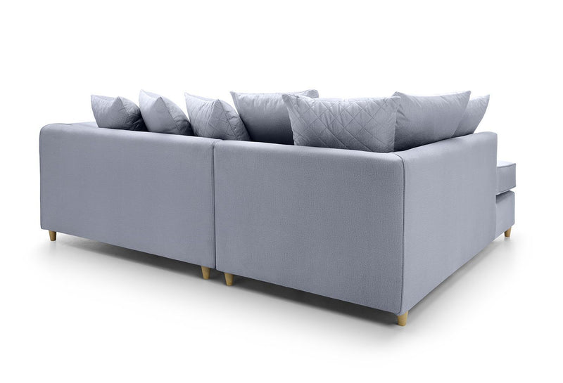 Chicago Velvet Corner Sofa - Silver Blue