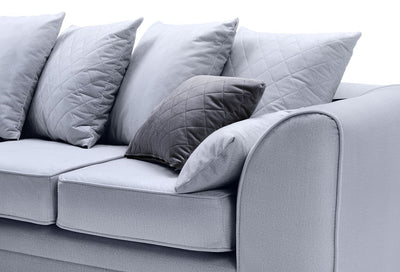 Chic Velvet Corner Sofa - Light Grey