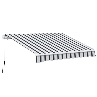 Manual Retractable Awning, 4x3 M-Blue/White