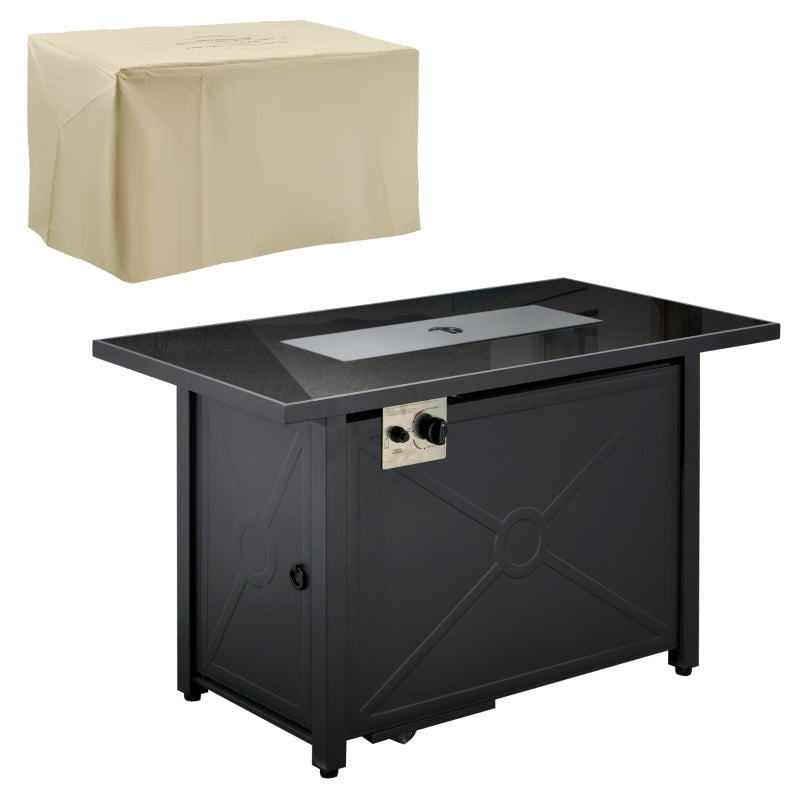 Propane Gas Fire Pit Table, Black