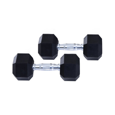 HOMCOM Rubber Hexagonal Dumbbell Set,2 pcs x 10 kg