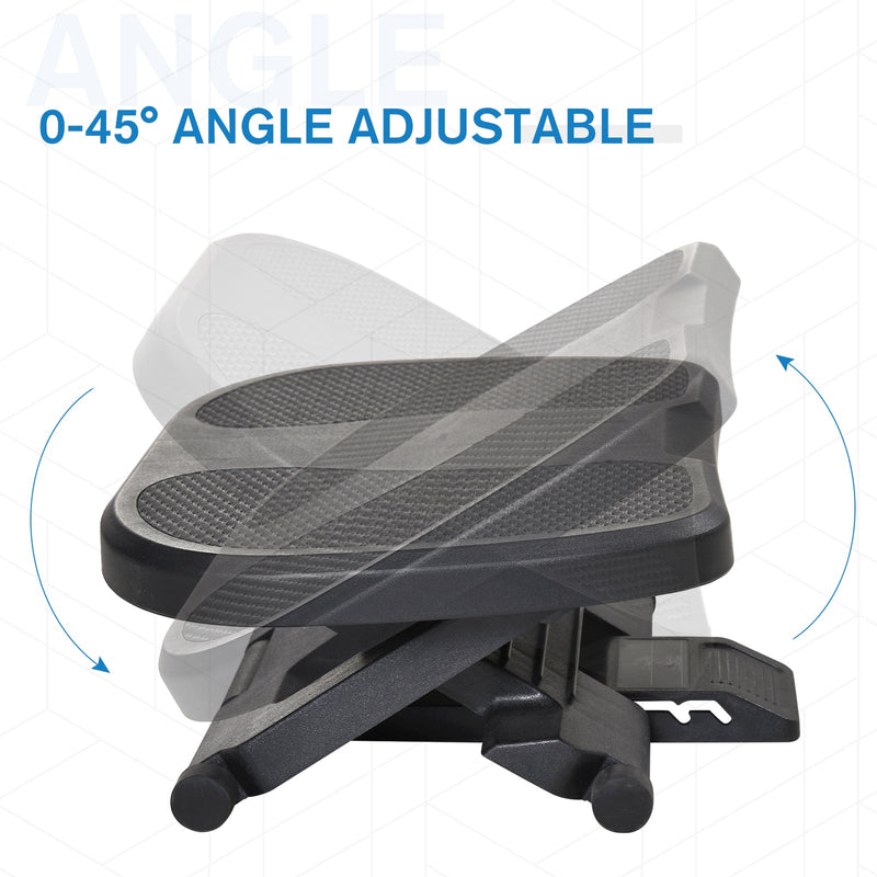 HOMCOM Footrest Adjustable Height & Angle 0-30 Degree for Better Posture at Office Black