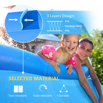 Inflatable Swimming Pool Family-Sized , Blue