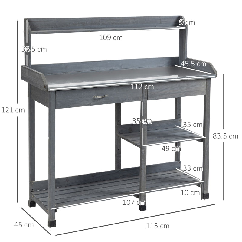 Garden Potting Table Wooden Workstation