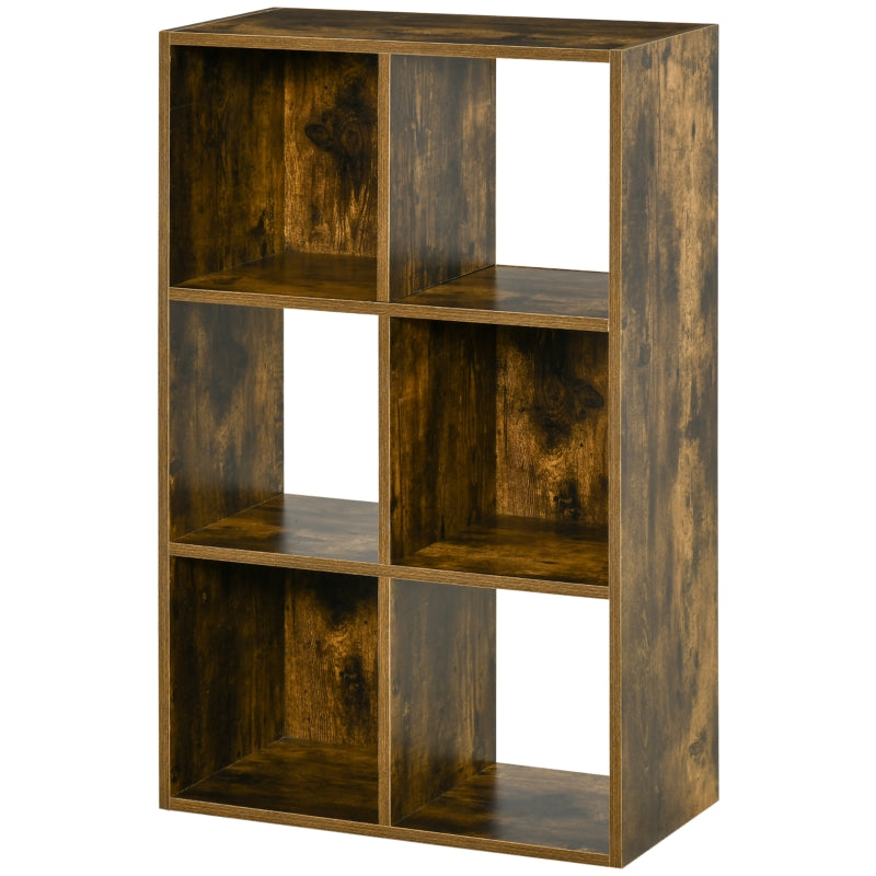 Six-Cube Rustic Industrial Style Shelving Unit