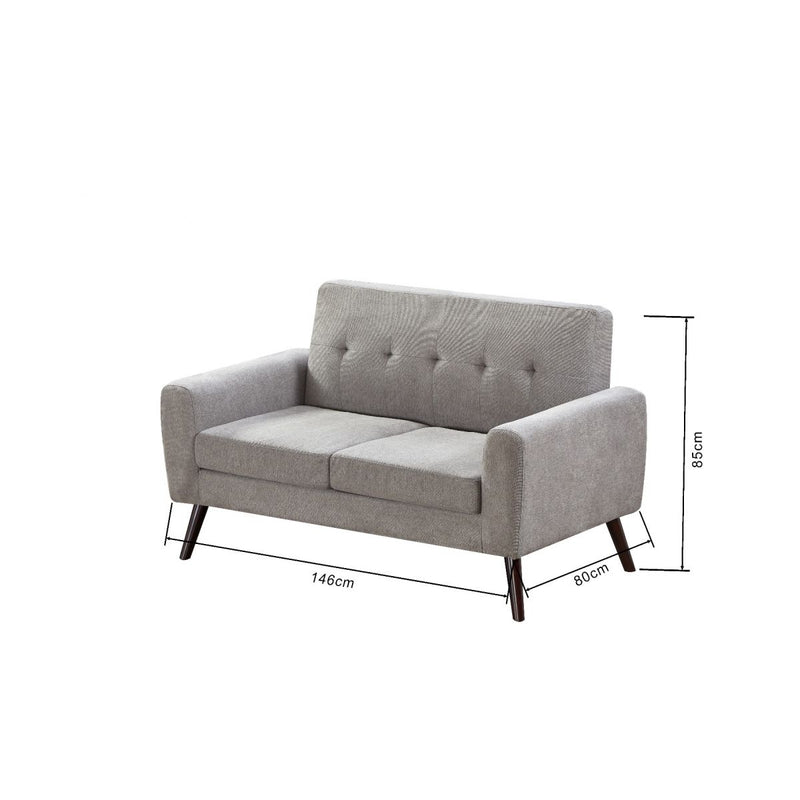 Snowdonia 2 Seater Button Back Sofa - Grey