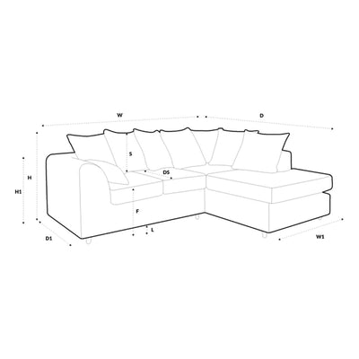 Chic Velvet Corner Sofa - Light Grey